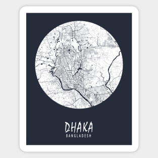 Dhaka, Bangladesh City Map - Full Moon Sticker